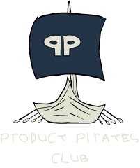 Product Pirates Logo on a Pirate Ship